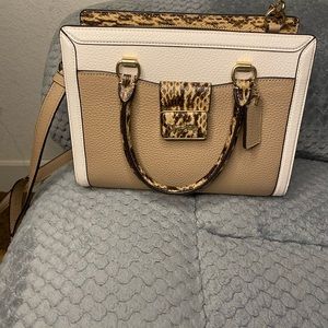 Tan/White Leather Medium Sizes Coach crossbody